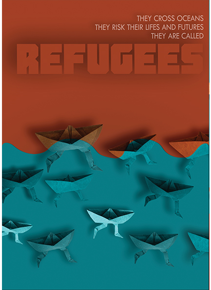 Refugees paper Boats airplanes