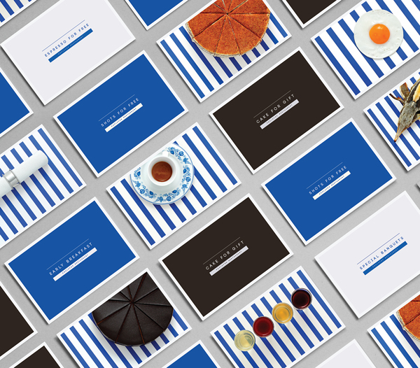 print business card postcard identity logo brand Food  striped marine minimal Minimalism