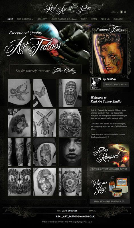 tattoo design website development Webdesign wordpress tatoos