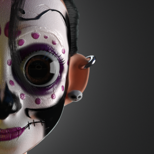 catrina diseño personaje Character design  diseño mexicano Halloween Dia De Muertos Render autodesk maya Ilustración 3D
