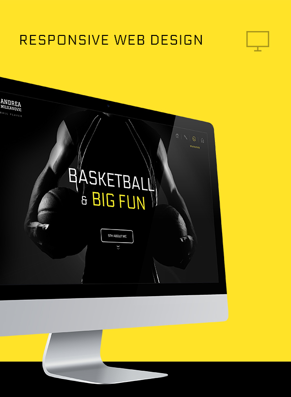 Webdesign Responsive Design sport basketball player yellow black