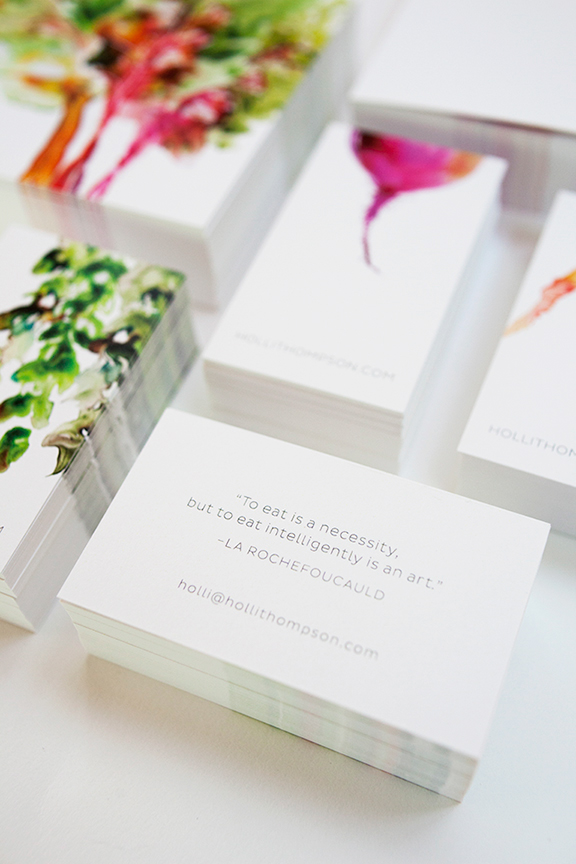 watercolor identity Business Cards biz cards veggies