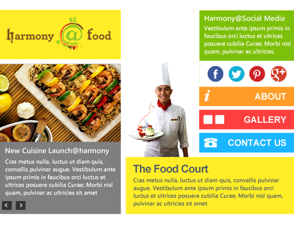 Website Harmony color Food  green brand foodcourt