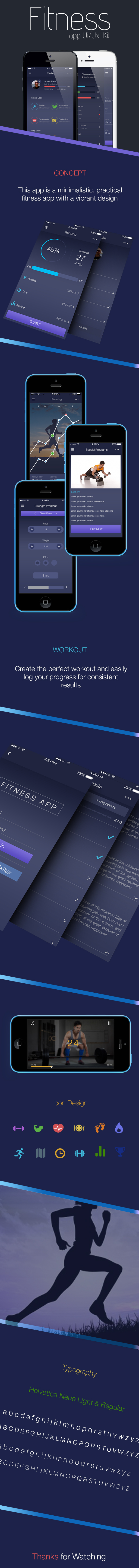 fitness app apple ardiovascular soccer sports design flat kit ios ios7 ios8 iphone