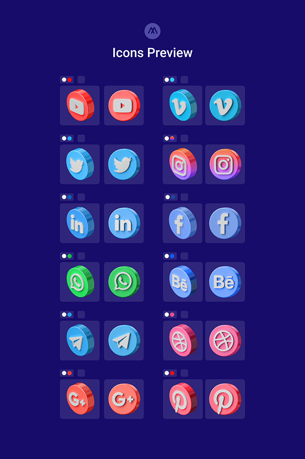 FREE Social Media 3D Icons