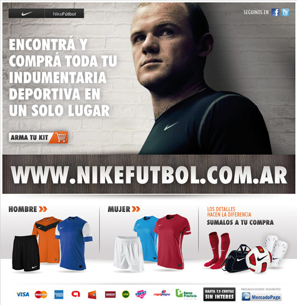 Nike nikefutbol pastore rooney iniesta Website Ecommerce compras soccer Futbol