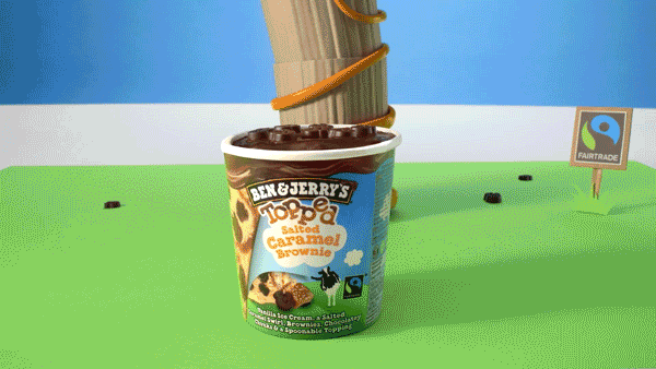 stop motion Ben & Jerry's topped paper animation ice cream