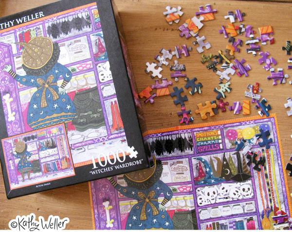 puzzle  jigsaw puzzle  halloween  witch toy witches wardrobe family games table games board games family time family fun goth spooky art skull purple