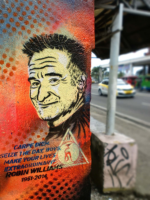 iloilo philippines Robin williams stencil Street art