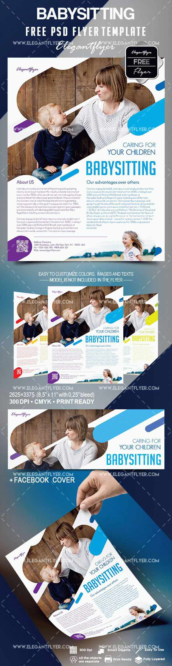 Babysitting Flyer Template Free on Behance Within Babysitter Flyer Template