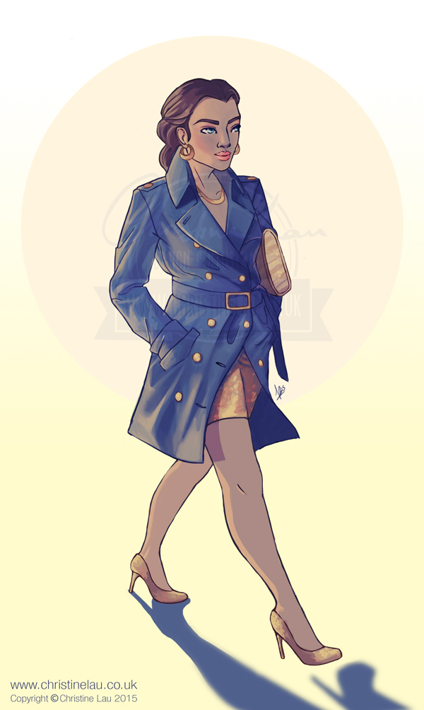 blueandgold Blue&Gold fashionillustration girl woman Lady heels Style walking