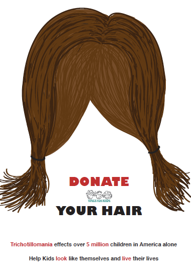 Donation poster Campaign Poster Wigs for Kids