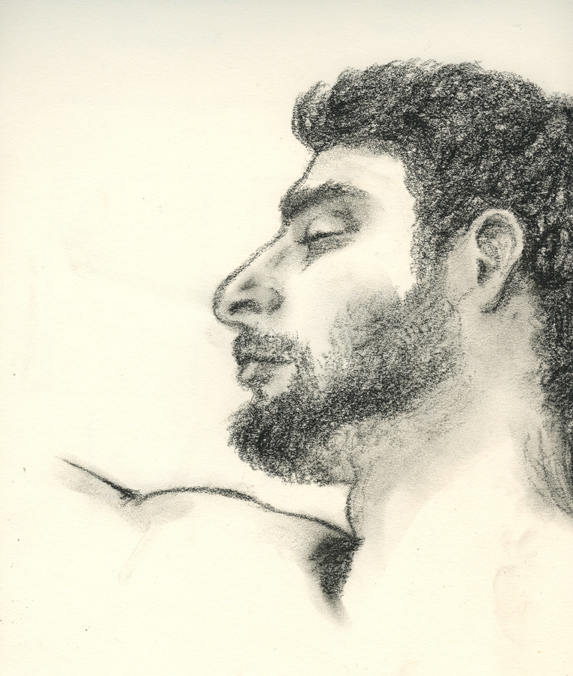 portrait man charcoal sketch