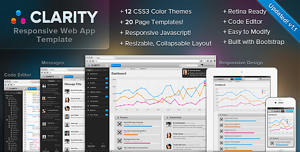 admin Theme template Responsive webapp application Interface UI clarity velora themeforest retina