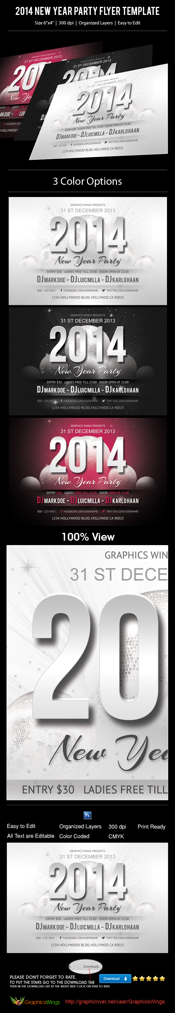 2014 flyer celebration clean DANCE   disco Event festival flyer holidays new year new year new years night club Eve