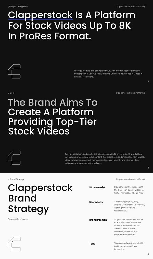 ClapperStock - Brandbook, Brand Strategy & Guidelines