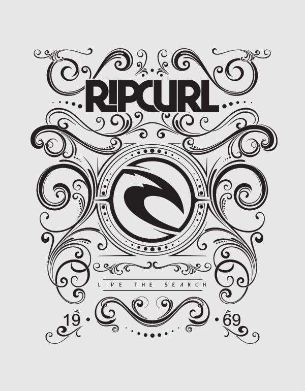 Rip Curl artwork apparel Lockup Script