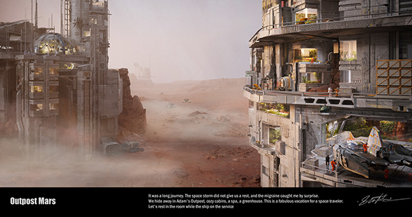 Outpost Mars || Sci-fi environment concept art