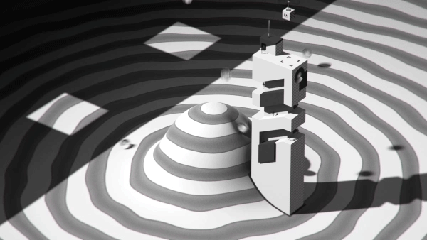 minimalist sci-fi black and white stripes modern Video Games