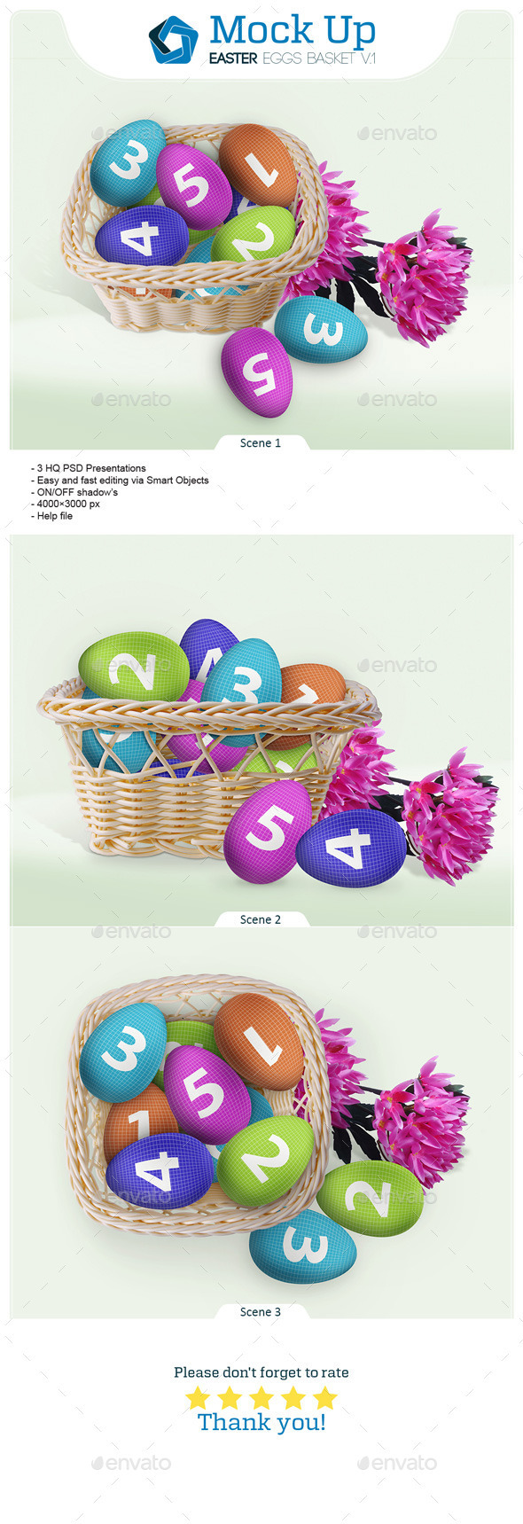 Mock Up Easter Eggs Basket V.1