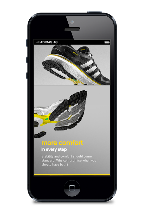 running  ADIDAS  mobile  Iphone5  mobile experience  e-commerce mobile web