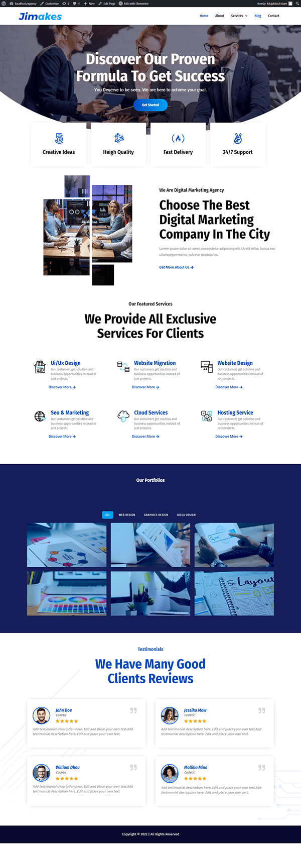 Business Agency Website (WordPress & Elementor)