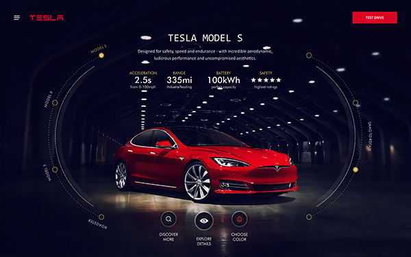 Tesla WEB-UI Redesign