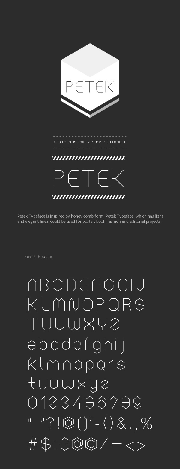 mustafa kural  typography petek honeycomb Typeface