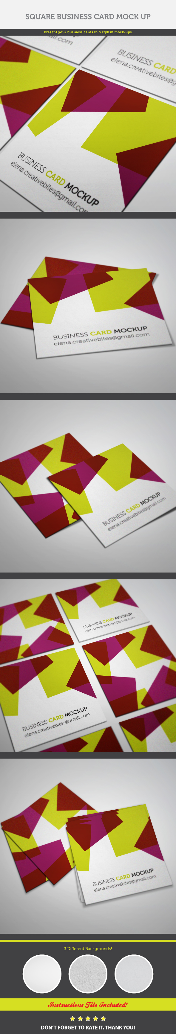 business card clean colour layered mock-up Mockup mockups modern presentation print psd realistic square texture