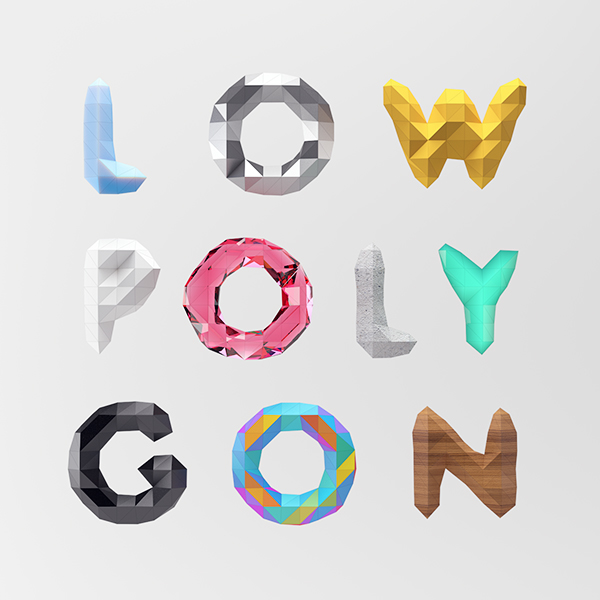 Typeface polygon font modo 3dcg softimage type lowpoly ice