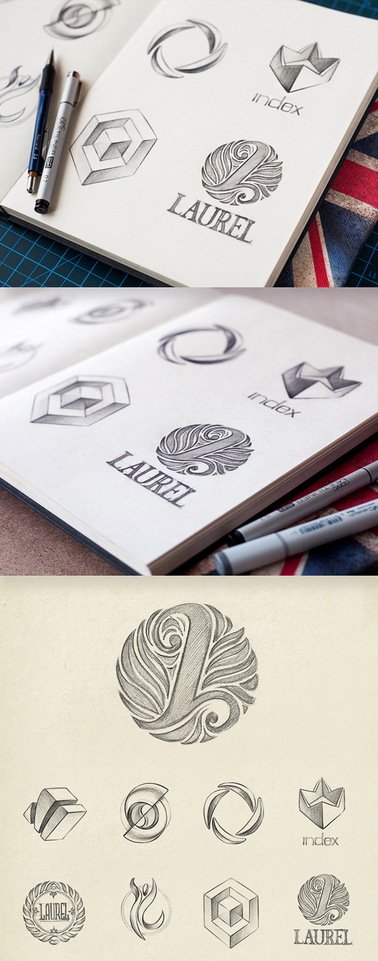 Logotype logo sketch wood paper pencil portfolio Collection Compilation ID identity concept symbol font