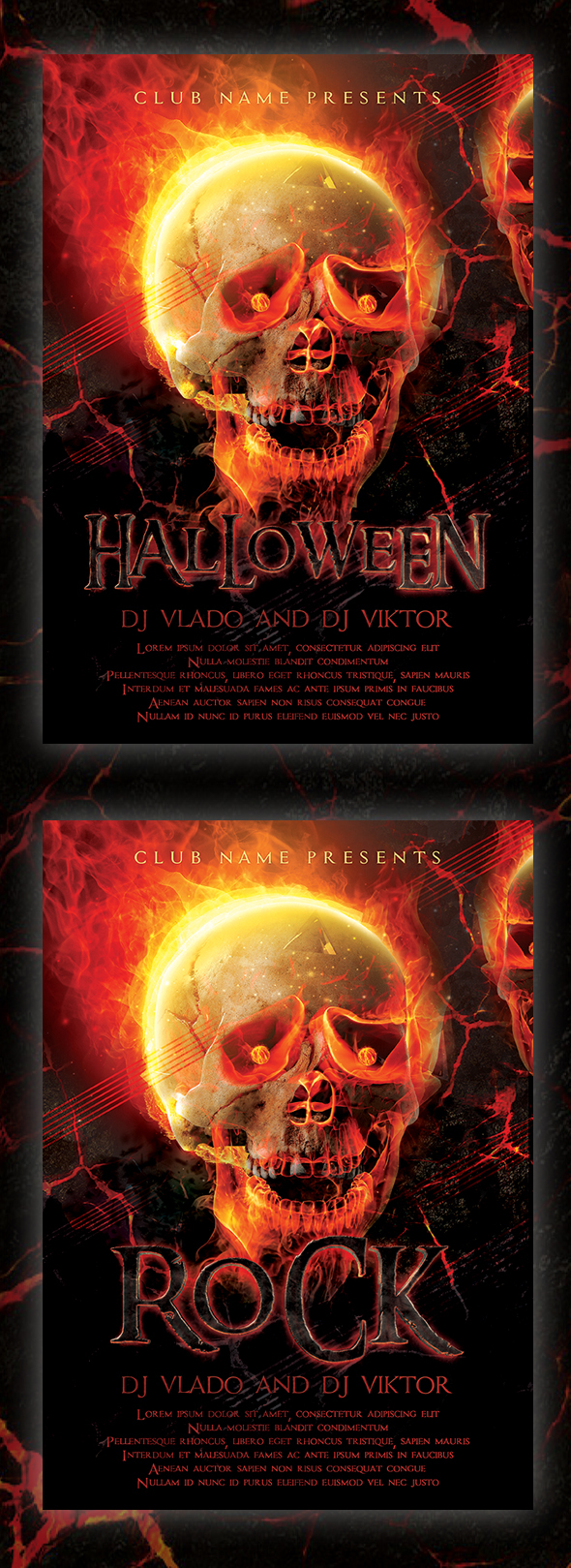 evil flyer Halloween Hardcore hardrock hell horror modern moon night club party poster psd pumpkin