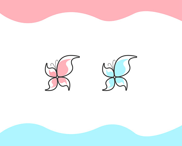 Butterfly Line Art Logo Design