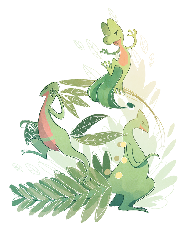 Redesign Grovyle - Brazilian Pokédex Project :: HOENN on Behance