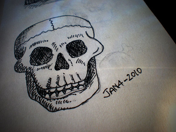 skull sketching drawing a day