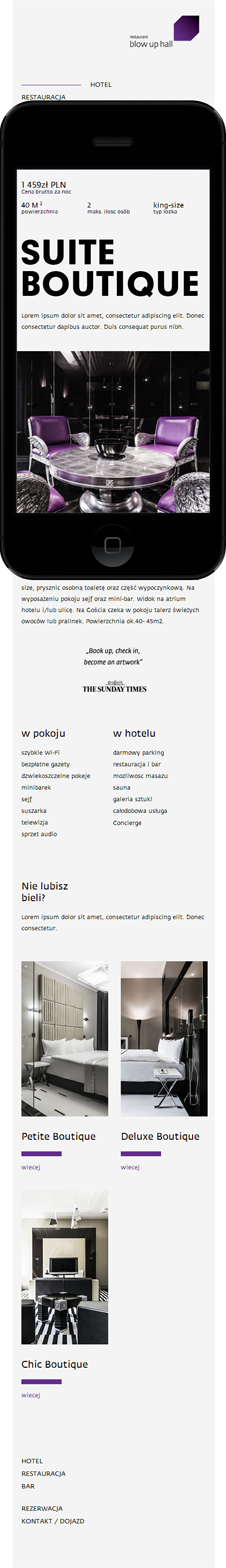 hotel poland poznan Cookie.pl Webdesign HTML Responsive Design mobile smartphone