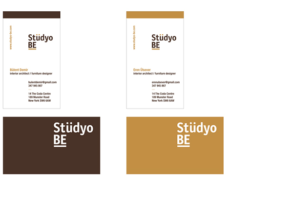 stüdio be interior design studio architecture studio logo Business Cards web site