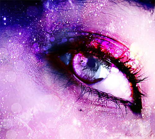 light psychedelic eyes Space  stars Glitter