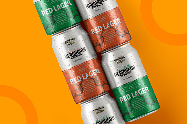 Deer "RED LAGER" Power Energy Soft Drink Can Label