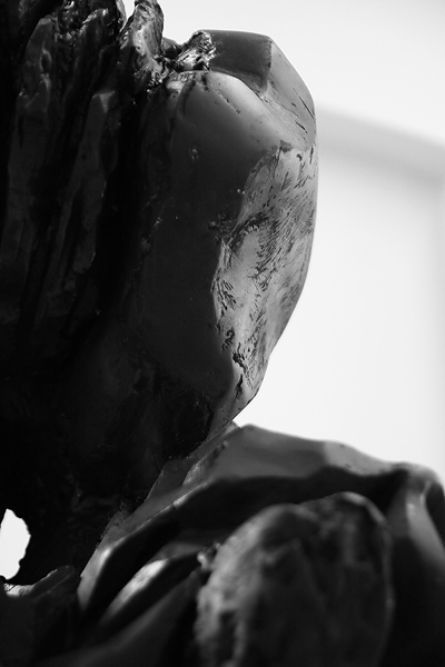 sculpture black ivan venkov matt plaster gips figure stylisied abstraction drapery