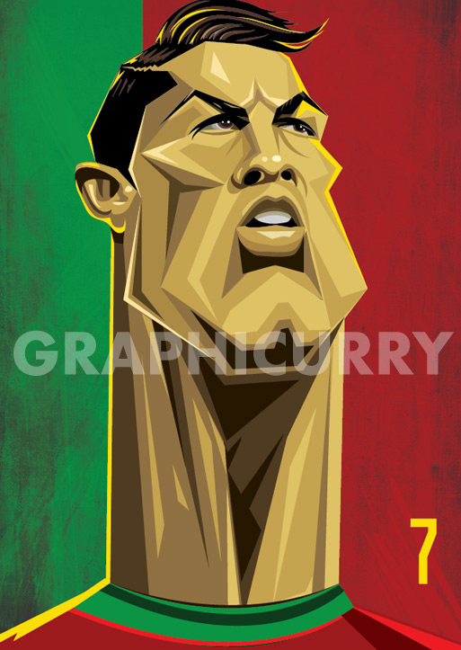 football vector caricature   messi Ronaldo Suarez world cup