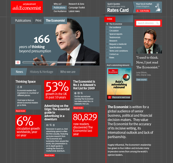The Economist Website interactive media ad buying