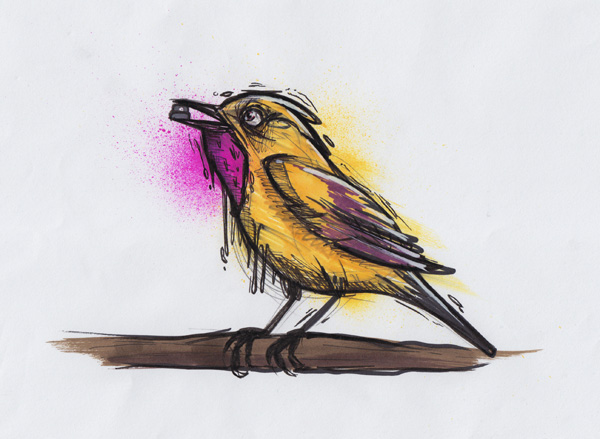 bird cybirds cybe Character sketches scribbles Paintings illustrations