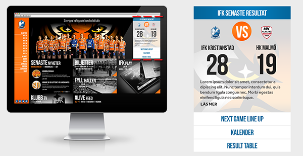 IFK handball sport orange tiger black Sweden kristianstad hyheter team hand ball creative fullscreen Web Responsive