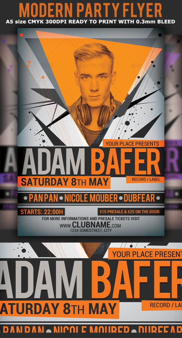 a5 club Colourful  design dj electro Event flyer flyer template house Invitation Layout minimal modern