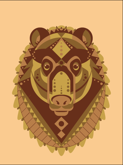 vector vector art geometric bear Grizzly Bear Nature