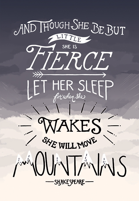 hand drawn lettering custom type quote shakespeare arrow mountains fierce sketchbook pencil HAND LETTERING midsummer night's dream