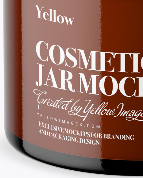 Download Opened Amber Cosmetic Jar Mockup On Behance Yellowimages Mockups