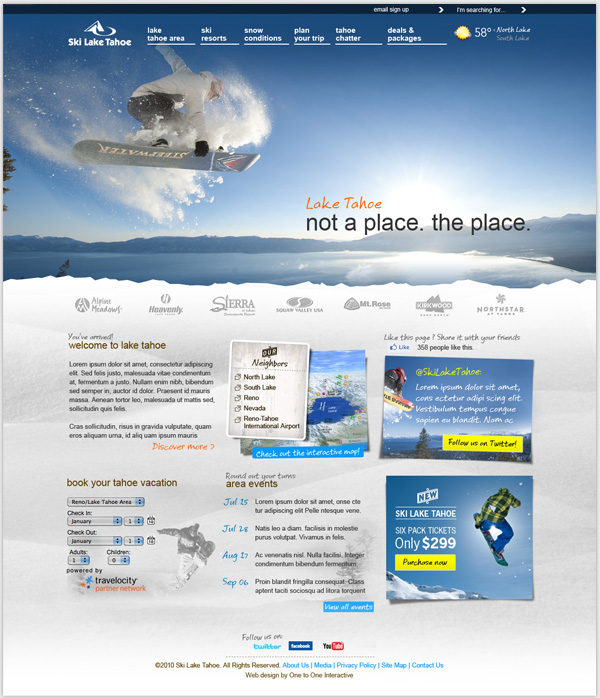 lake tahoe Ski Snowboarding mobile mobile design campaign