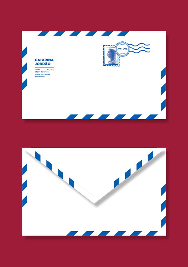 Curriculum Vitae portfolio Self Promotion Sobre  envelope mail CV correo